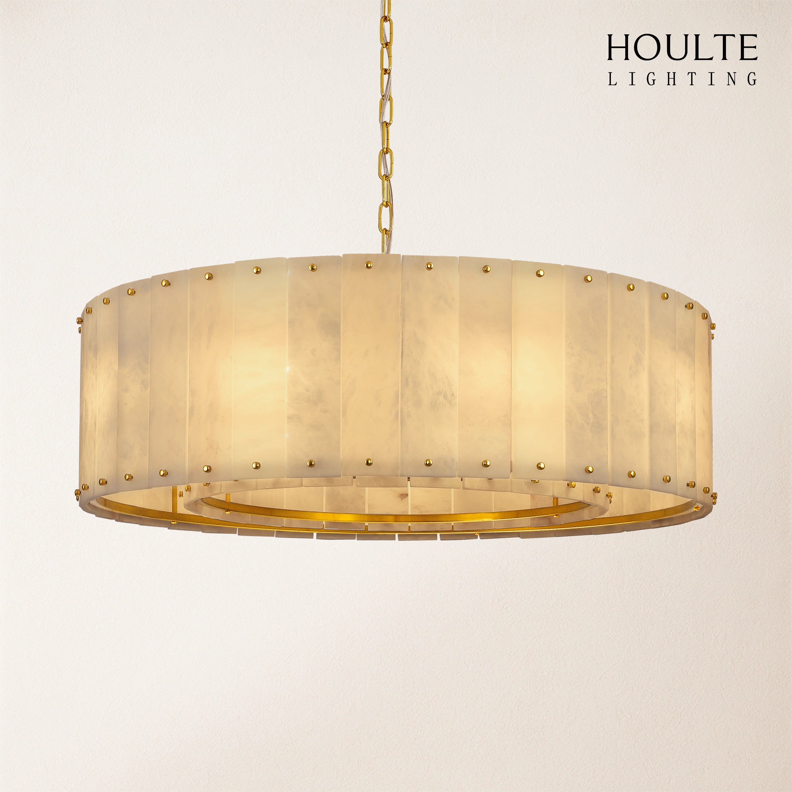 Nivislight Alabaster Round Chandelier 32"