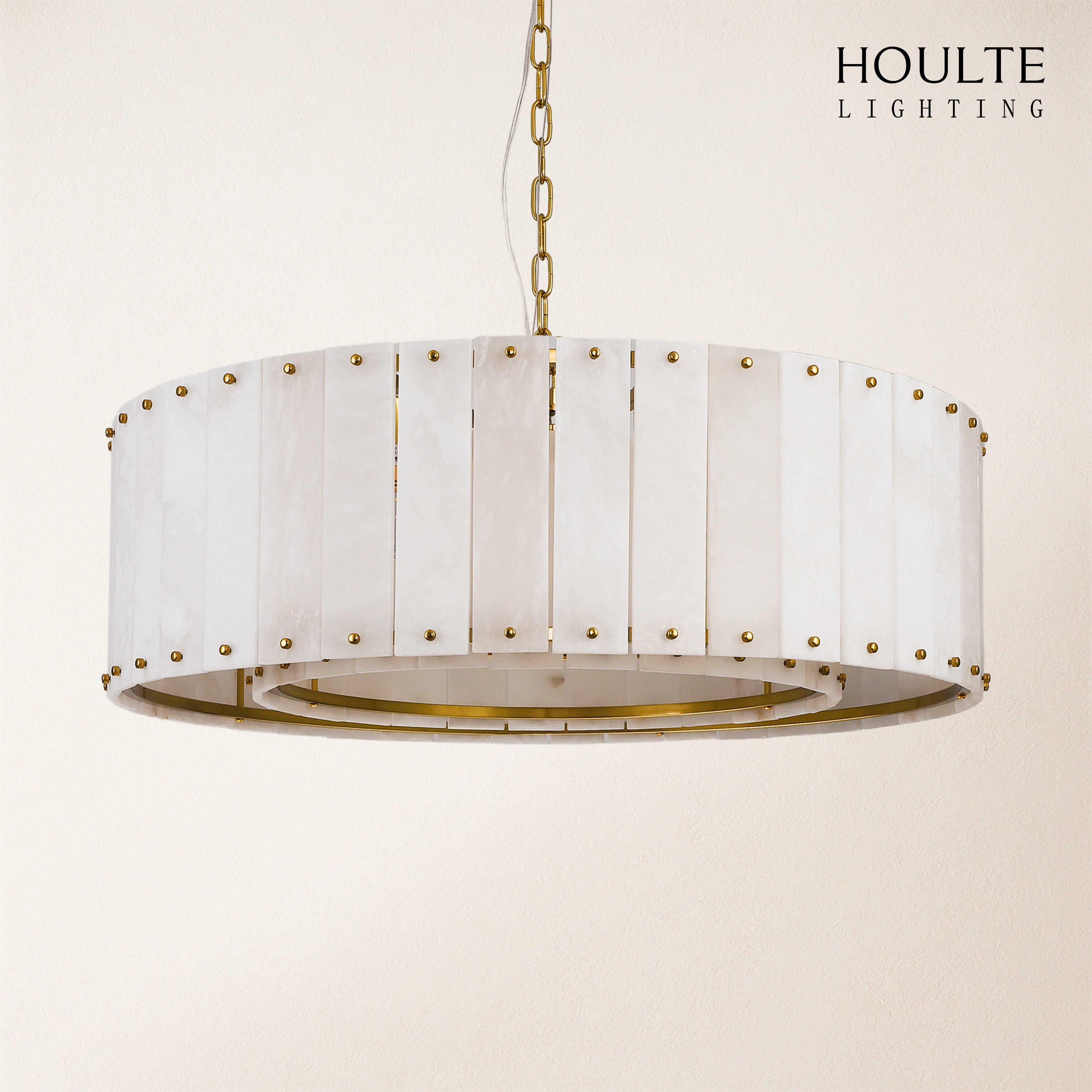 Nivislight Alabaster Round Chandelier 32"