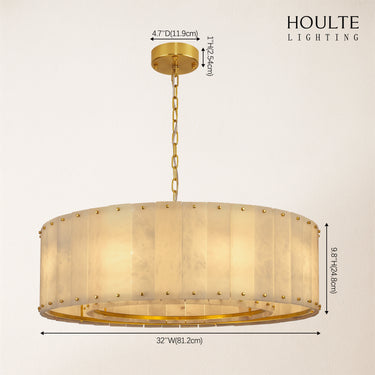 Nivislight Alabaster Round Chandelier 32"