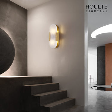 OpalEdge Alabaster Oval Wall Sconce 13.8"H