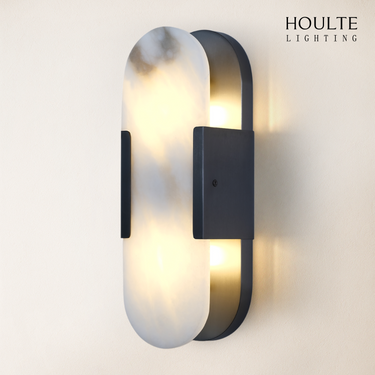 OpalEdge Alabaster Oval Wall Sconce 13.8"H