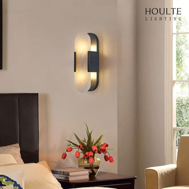 OpalEdge Alabaster Oval Wall Sconce 13.8"H