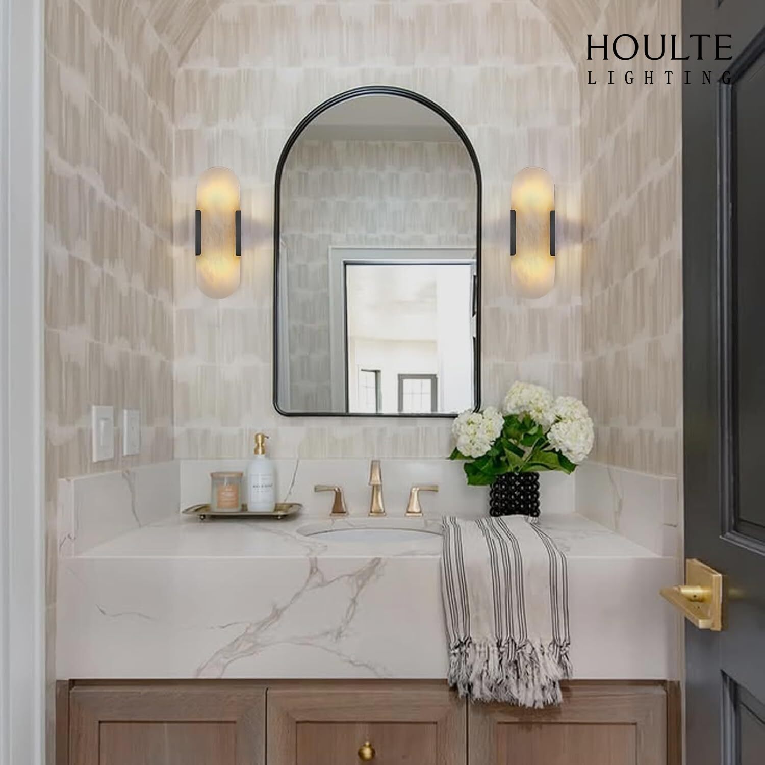 OpalEdge Alabaster Oval Wall Sconce 13.8"H