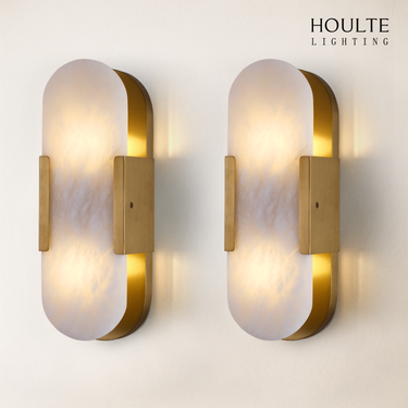 OpalEdge Alabaster Oval Wall Sconce 13.8"H