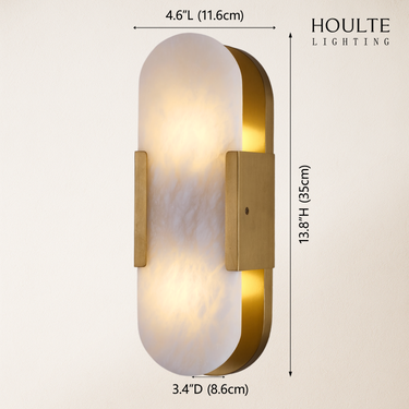 OpalEdge Alabaster Oval Wall Sconce 13.8"H