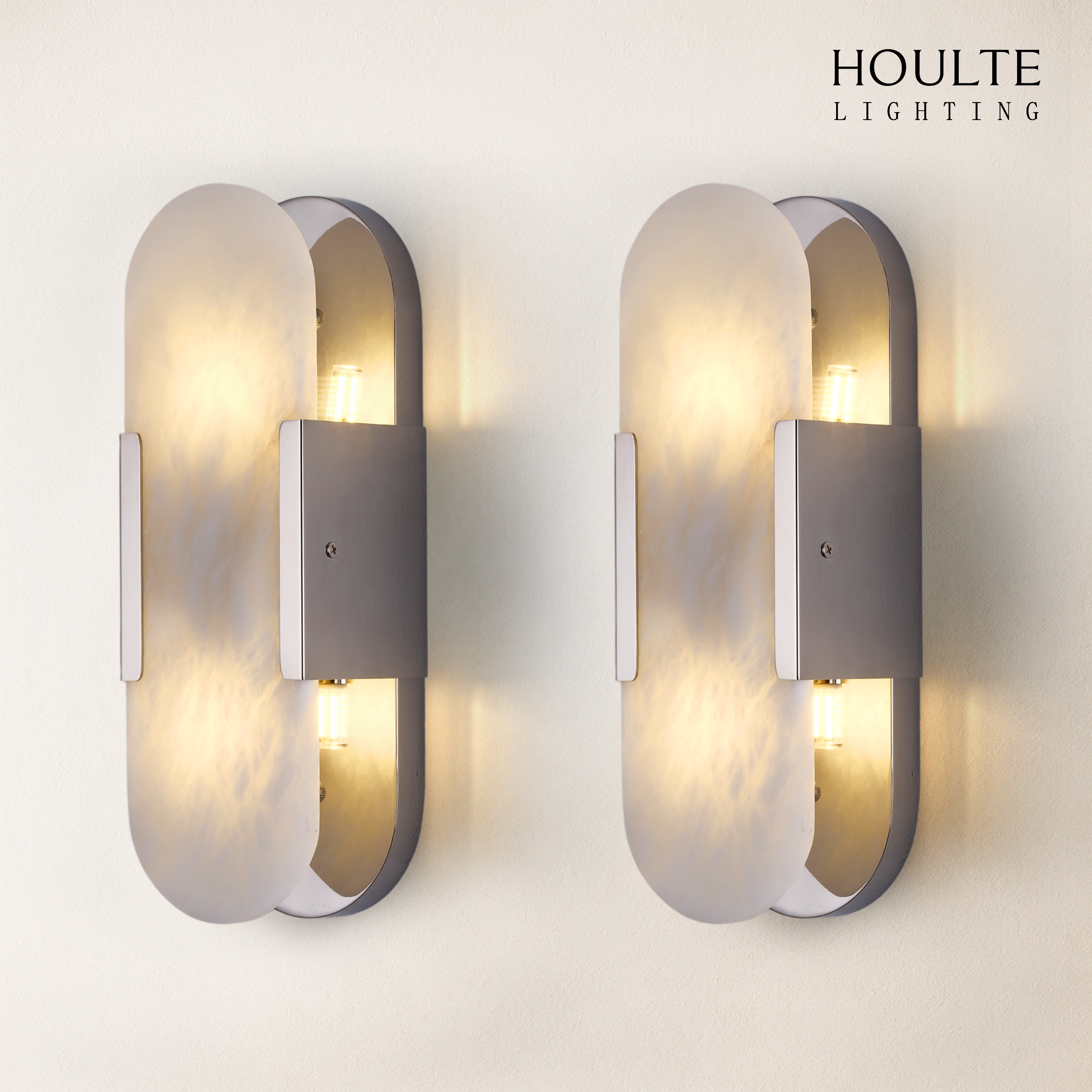OpalEdge Alabaster Oval Wall Sconce 13.8"H