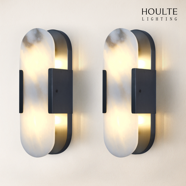 OpalEdge Alabaster Oval Wall Sconce 13.8"H