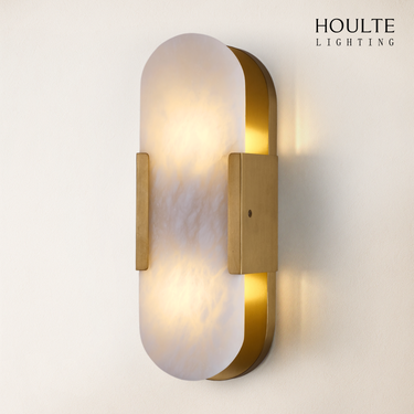 OpalEdge Alabaster Oval Wall Sconce 13.8"H