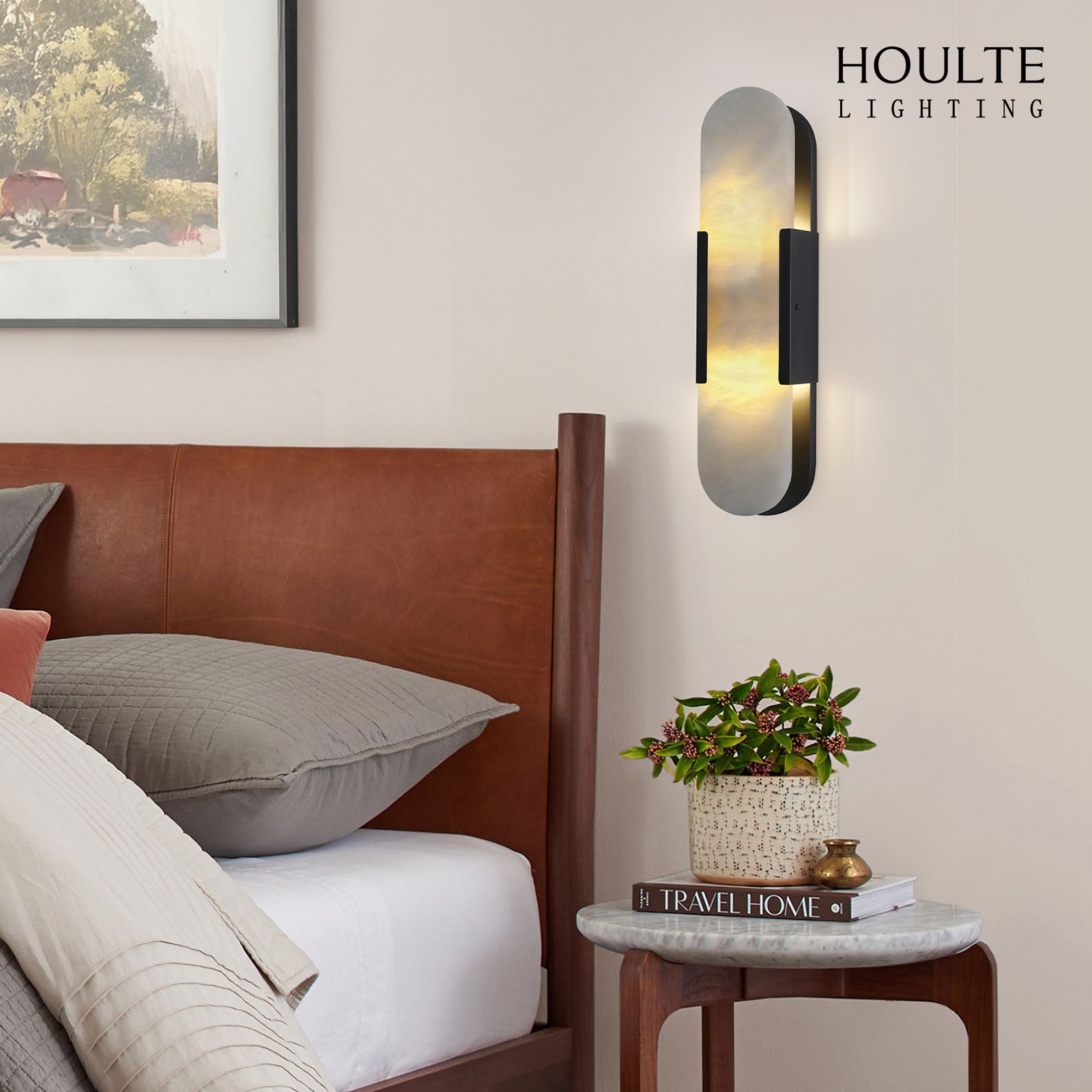 OpalEdge Alabaster Oval Wall Sconce 19.7"H