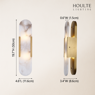 OpalEdge Alabaster Oval Wall Sconce 19.7"H