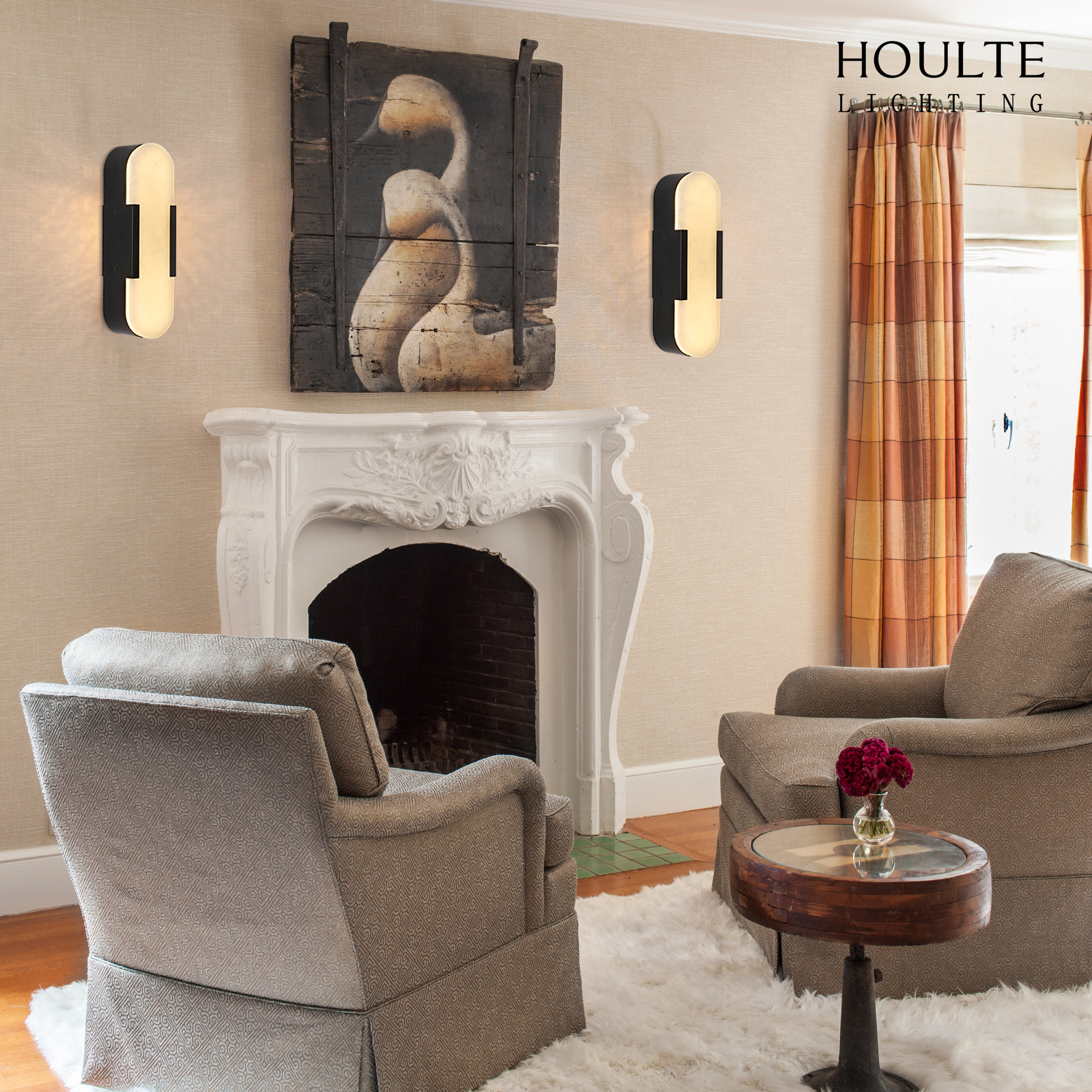 OpalEdge Alabaster Wall Sconce 13.8"H