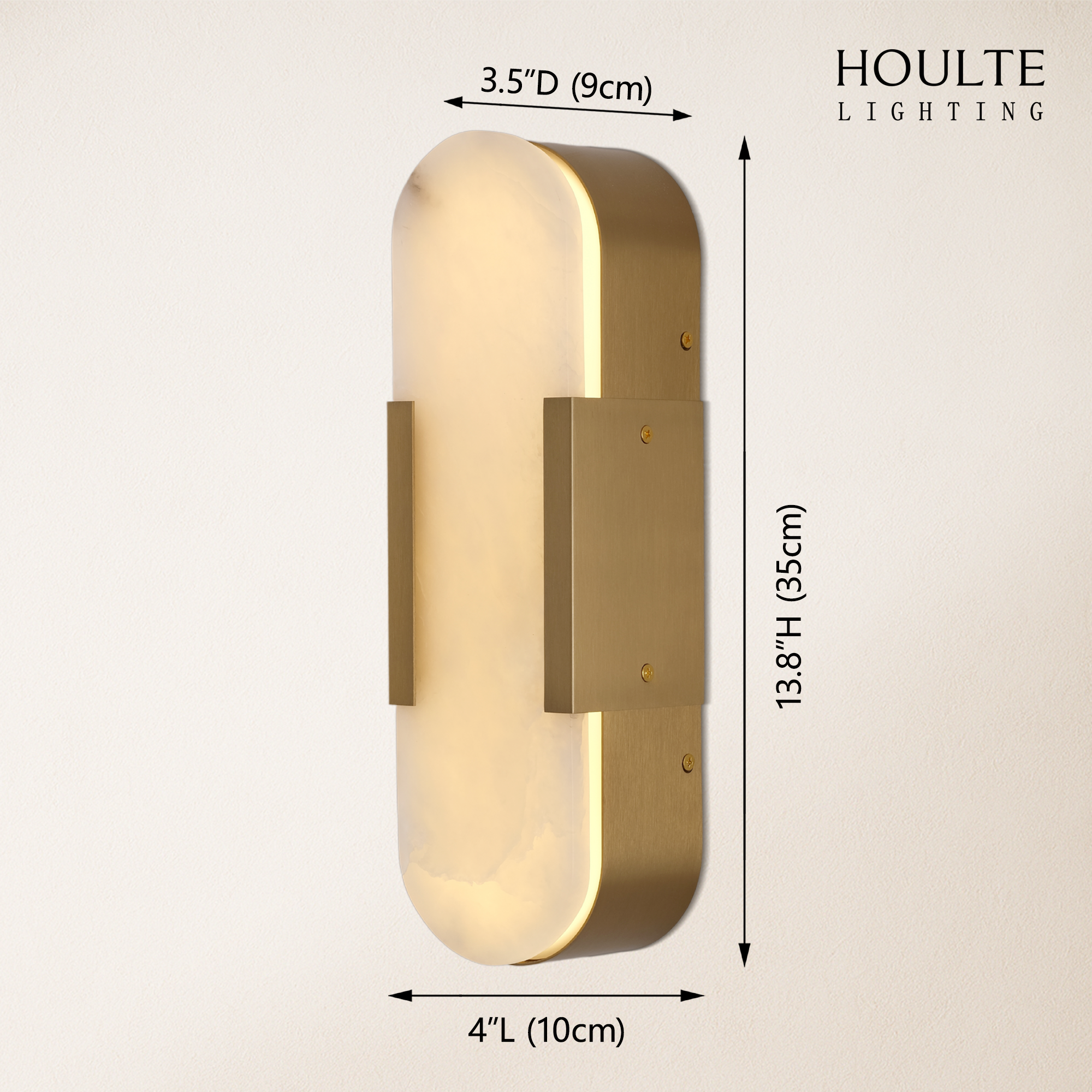 OpalEdge Alabaster Wall Sconce 13.8"H