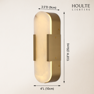 OpalEdge Alabaster Wall Sconce 13.8"H