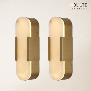 OpalEdge Alabaster Wall Sconce 13.8"H