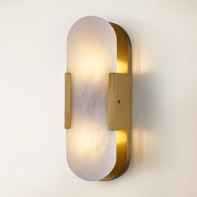 OpalEdge Alabaster Oval Wall Sconce 14"H