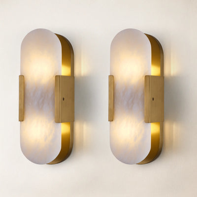 OpalEdge Alabaster Oval Wall Sconce 14"H