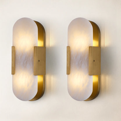 OpalEdge Alabaster Oval Wall Sconce 13.8"H