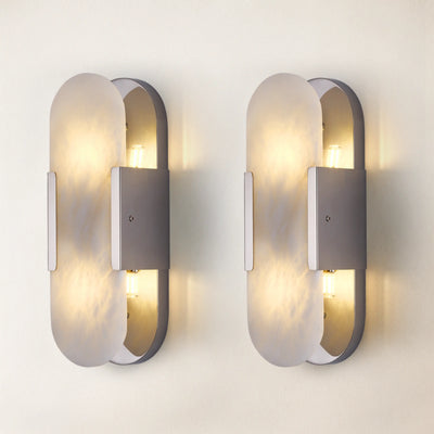 OpalEdge Alabaster Oval Wall Sconce 14"H
