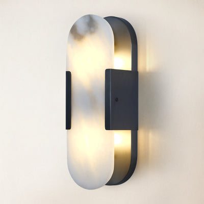 OpalEdge Alabaster Oval Wall Sconce 14"H