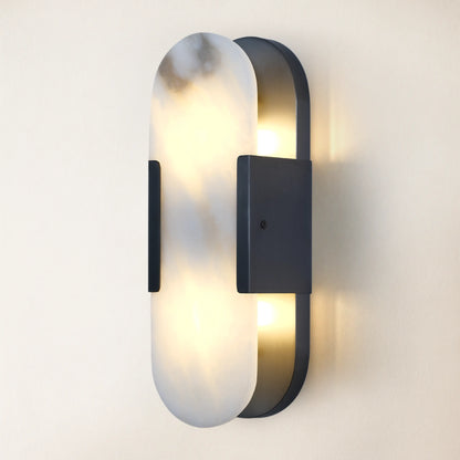 OpalEdge Alabaster Oval Wall Sconce 13.8"H