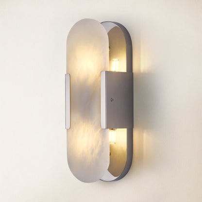 OpalEdge Alabaster Oval Wall Sconce 13.8"H