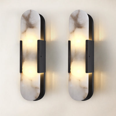 OpalEdge Alabaster Oval Wall Sconce 20"H