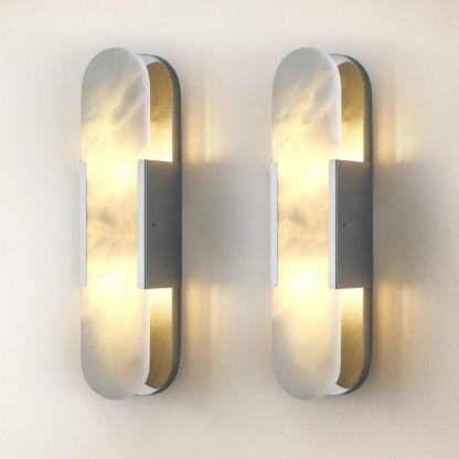 OpalEdge Alabaster Oval Wall Sconce 19.7"H