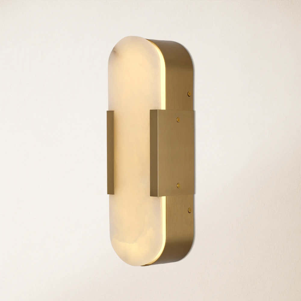 OpalEdge Alabaster Wall Sconce 14"H#Finish_Gold
