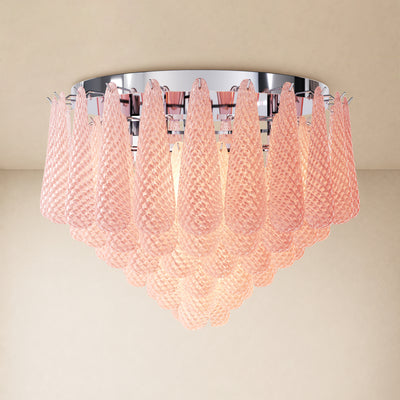 Veloria Murano Glass Leaf Flush Mount 30"D