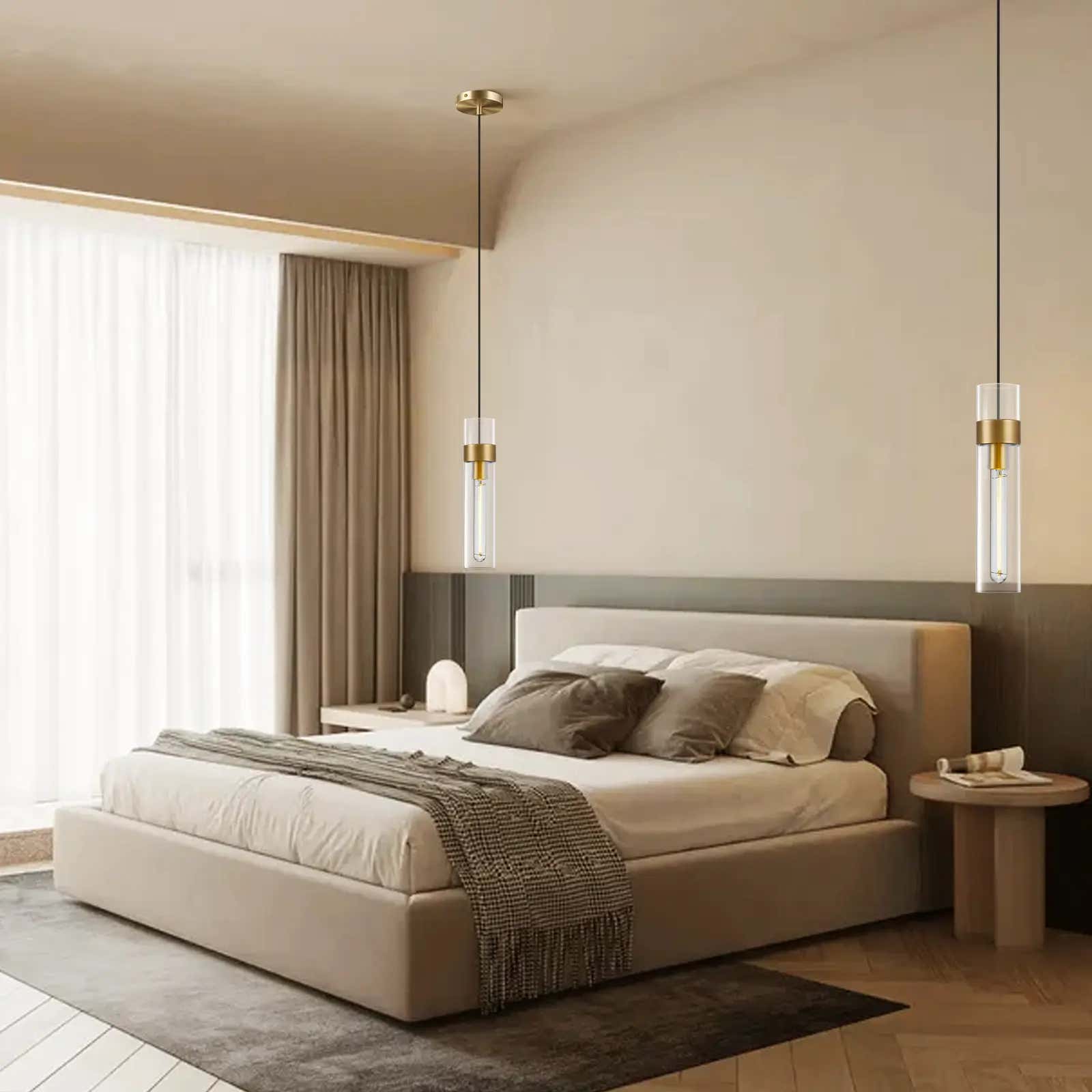 Cylora Glass Tube Pendant 4"H