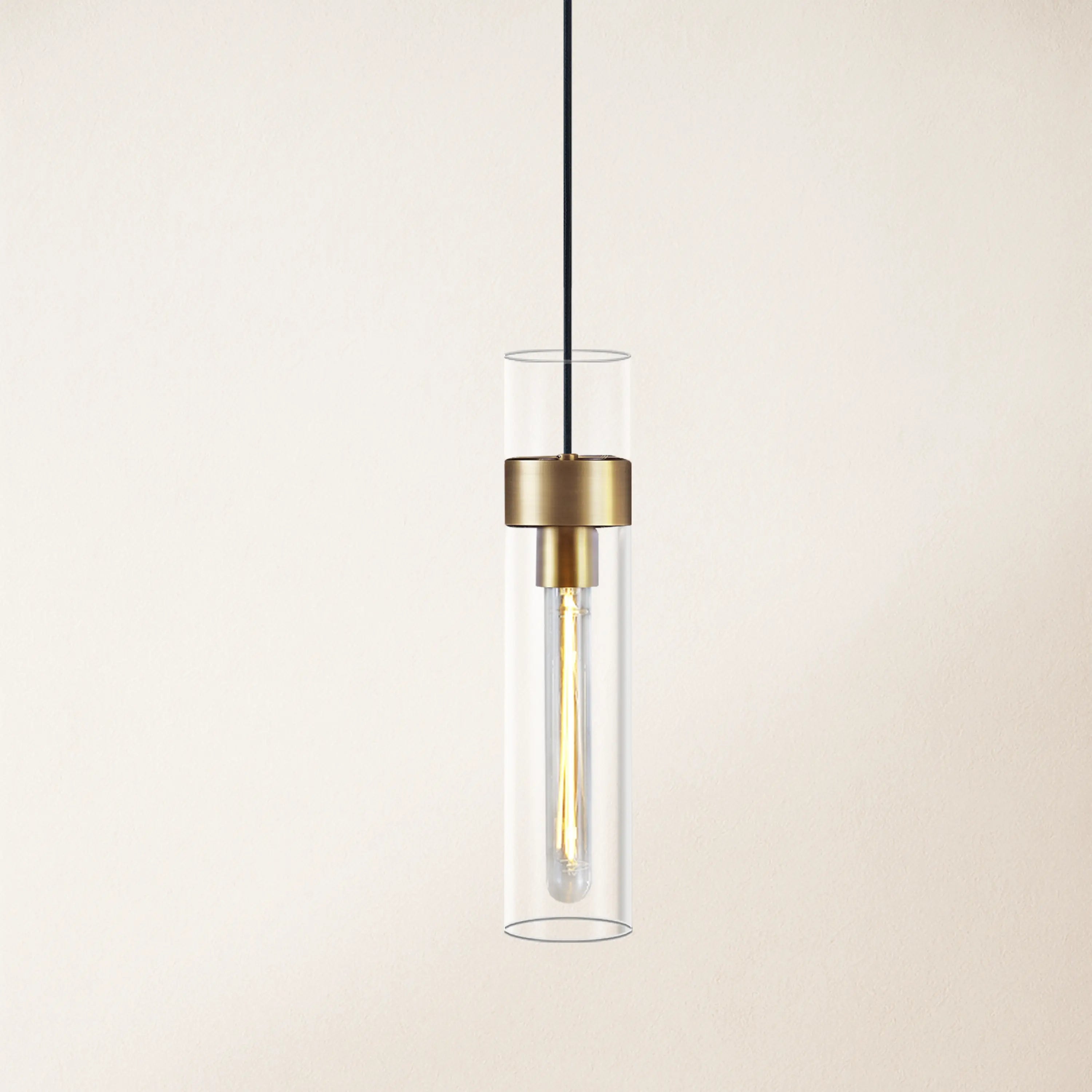 Cylora Glass Tube Pendant 3.8''H