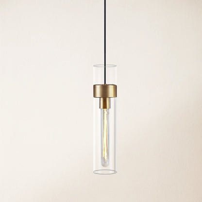 Cylora Glass Tube Pendant 3.8''H