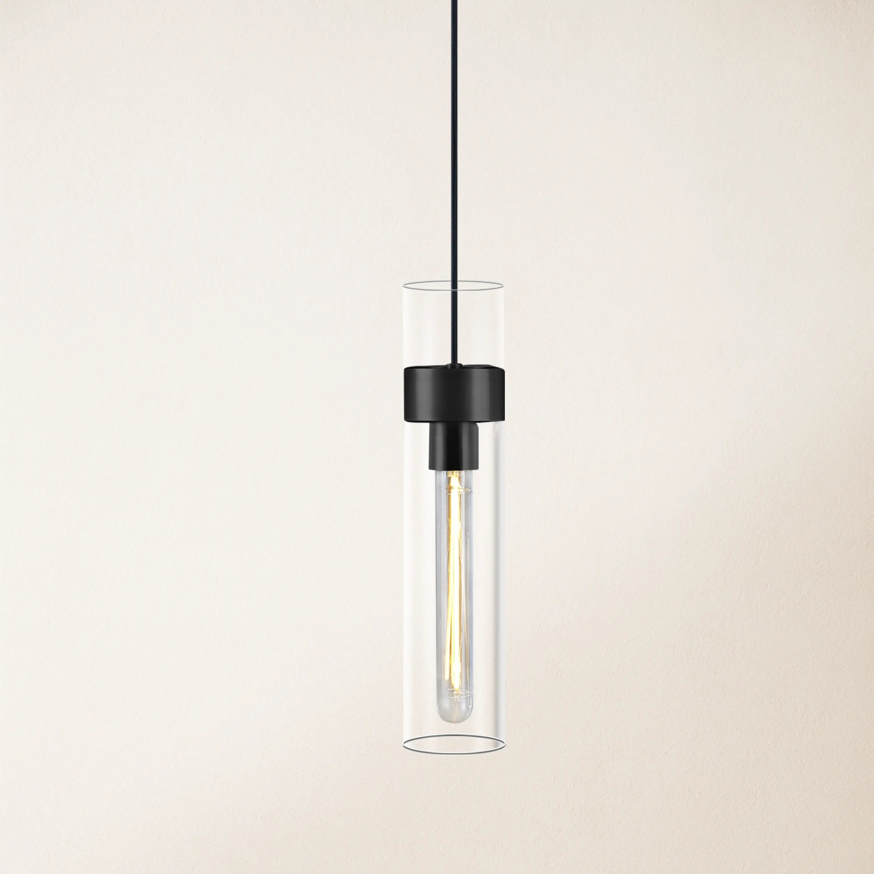 Cylora Glass Tube Pendant 3.8''H