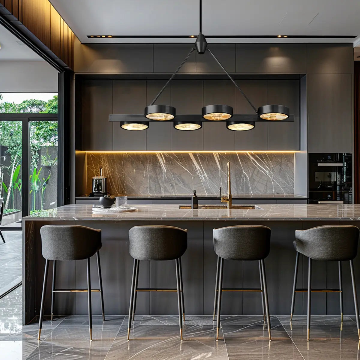 Armlo Rectangle Crystal Chandelier 54"W