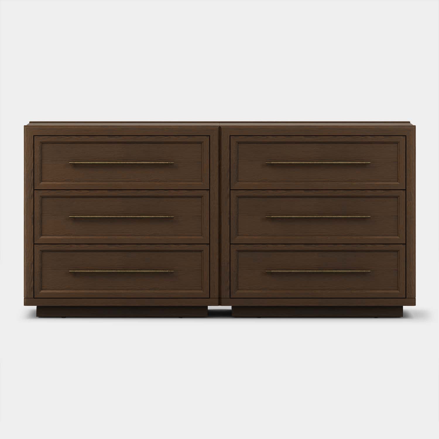 Alvar 63″ Oak 6-Drawer Chest(Set of 2)