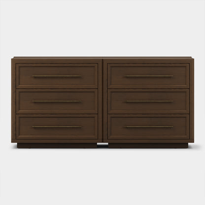 Alvar 63″ Oak 6-Drawer Chest(Set of 2)