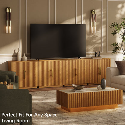 Holt 126″ Oak Media Console(Set of 4)