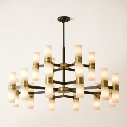 Moral Alabaster Round chandelier 37"D