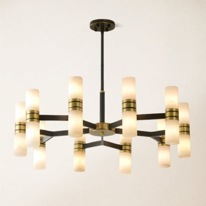 Moral Alabaster Round chandelier 33"D