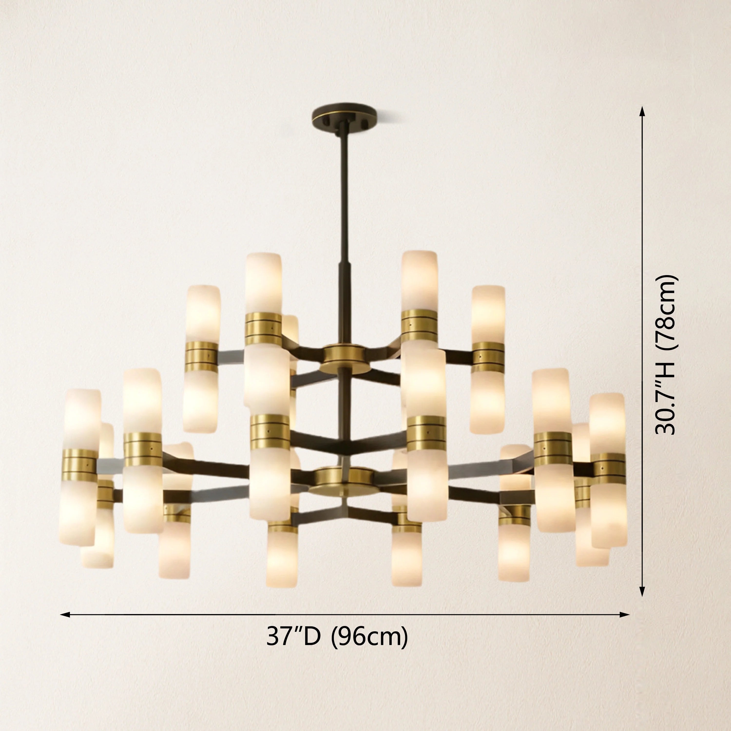 Moral Alabaster Round chandelier 37"D