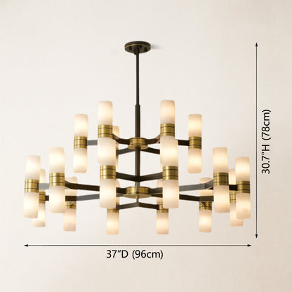 Moral Alabaster Round chandelier 37"D