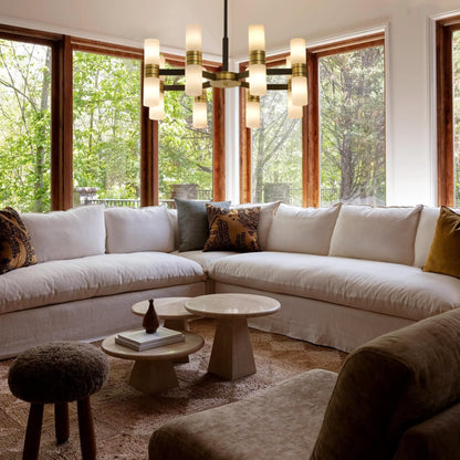 Moral Alabaster Round chandelier 33"D
