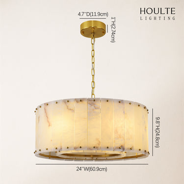 Nivislight Alabaster Round Chandelier 24"