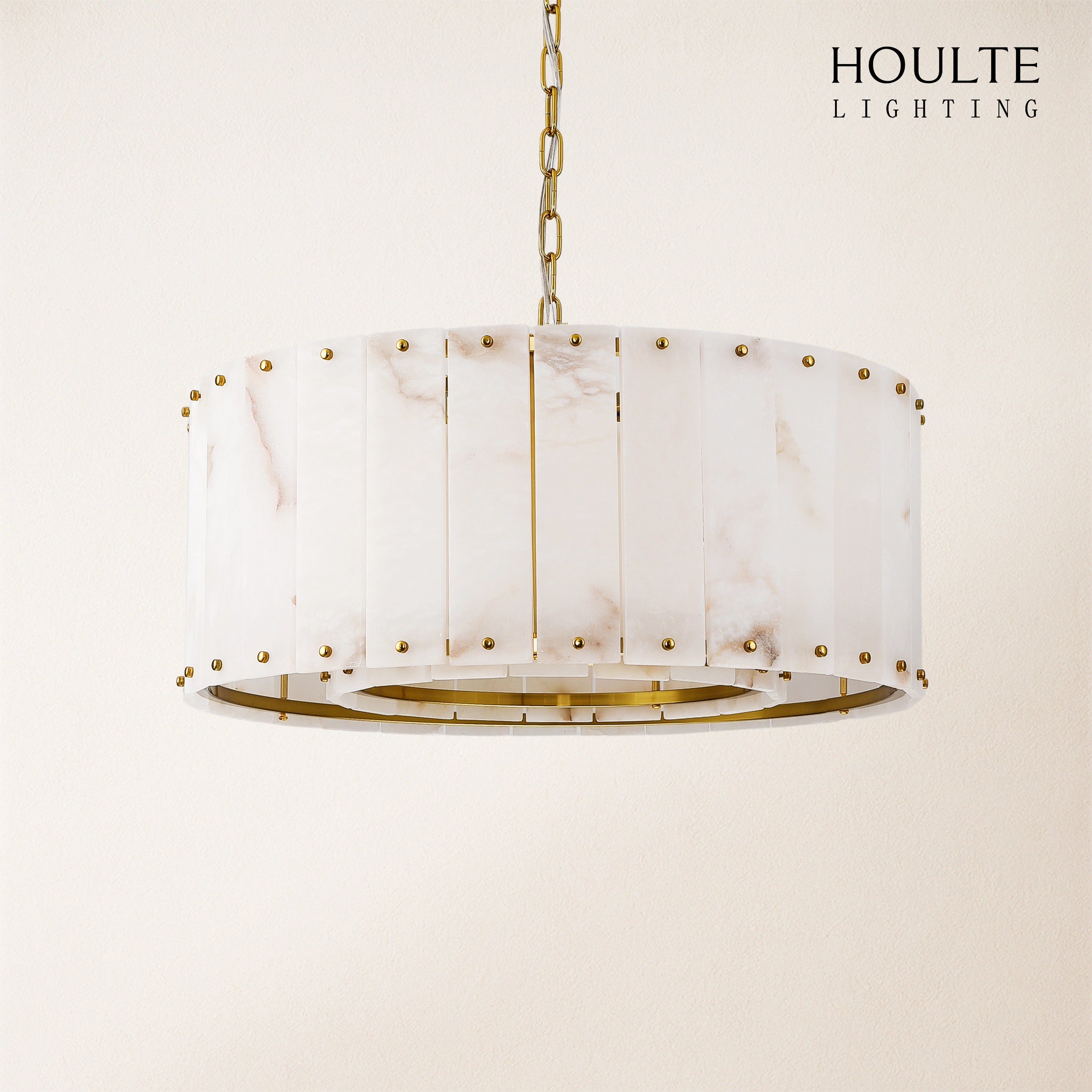 Nivislight Alabaster Round Chandelier 24"
