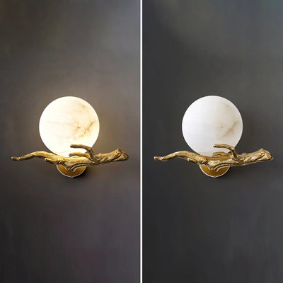 ArborLith Alabaster Round Wall Sconce