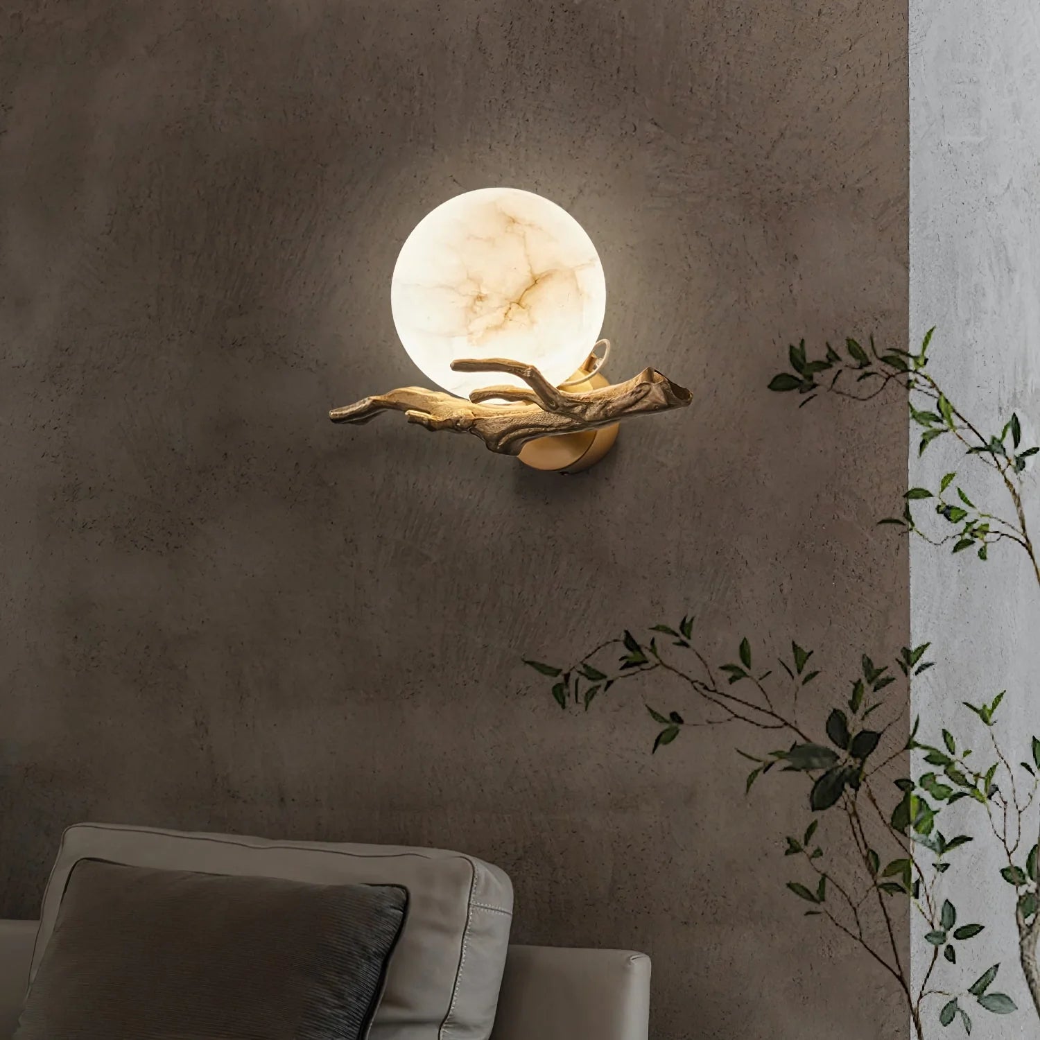 ArborLith Alabaster Round Wall Sconce