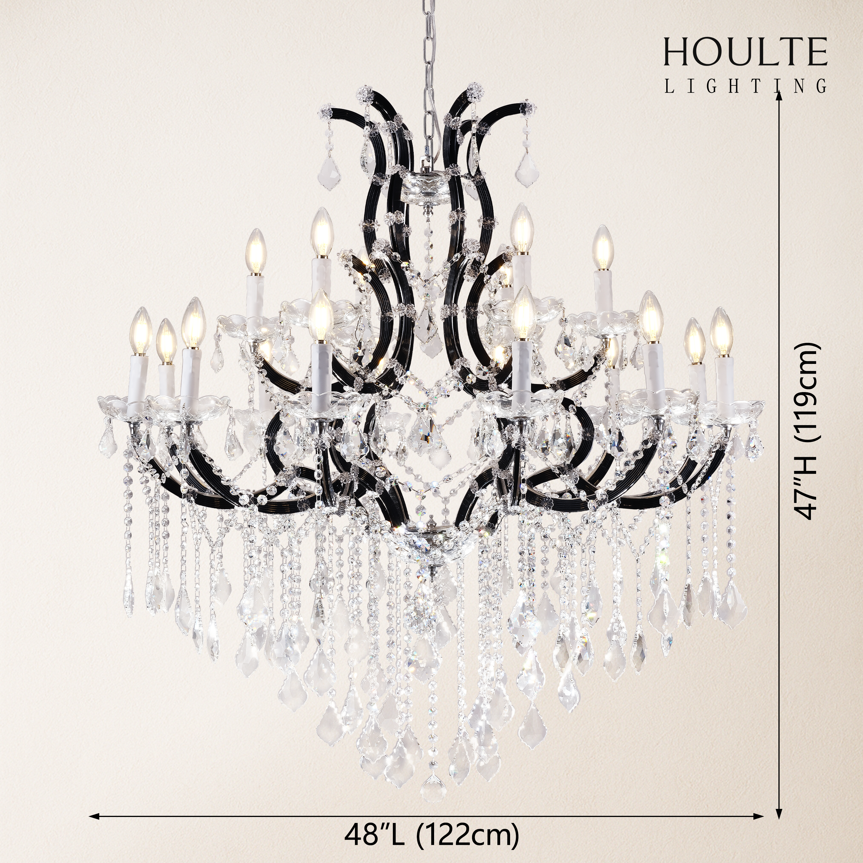 Roco Crystal Classical Round Chandelier 48"D