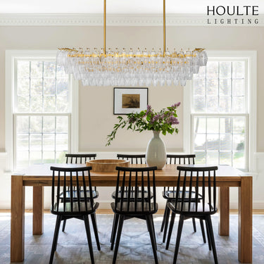 Celestial Drop Muti-Tier Crystal Glass Chandelier 54''W