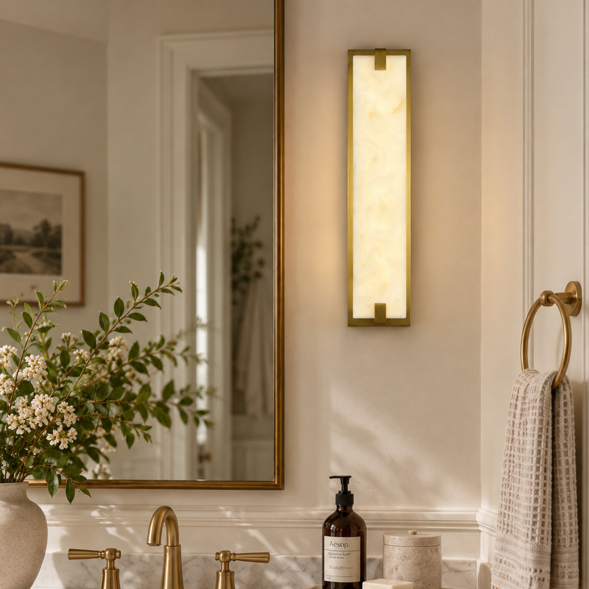 Solvian Resin Rectangular Wall Sconce 18"/24"H
