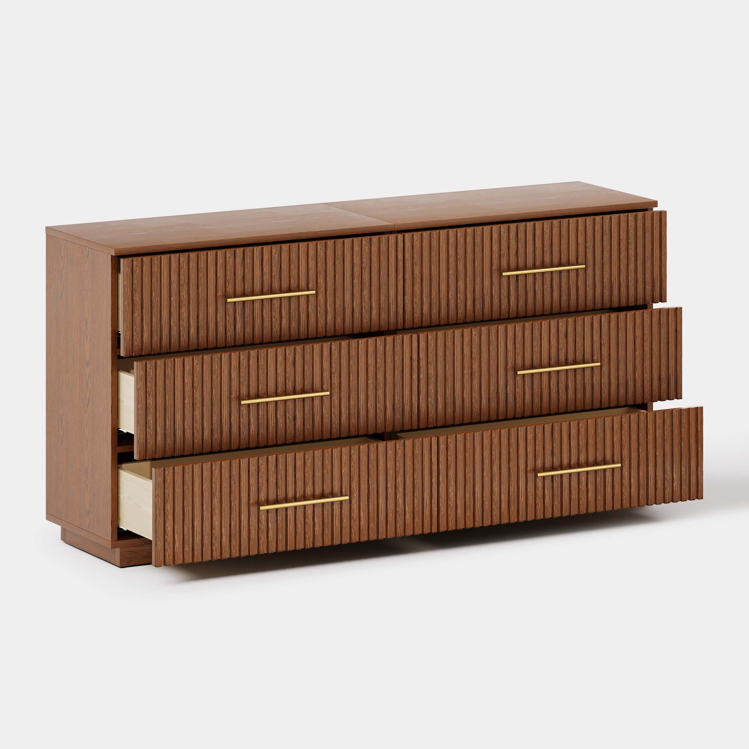 Holt 63“ Oak 6-Drawer Chest(Set of 2)